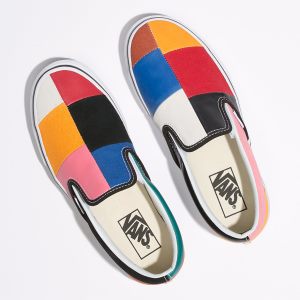 Vans Bayan Kaykay Ayakkabısı Patchwork Slip-On Renkli/Beyaz | 40412-607